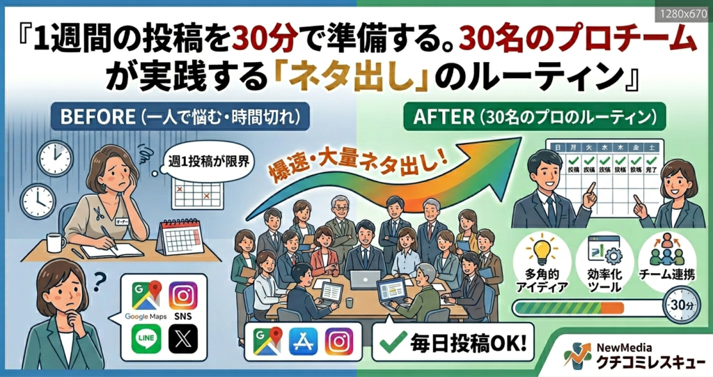 1週間の投稿を30分で準備する。30名のプロチームが実践する「ネタ出し」のルーティン