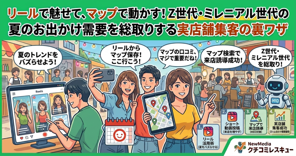 リールで魅せて、マップで動かす！Z世代・ミレニアル世代の夏のお出かけ需要を総取りする実店舗集客の裏ワザ