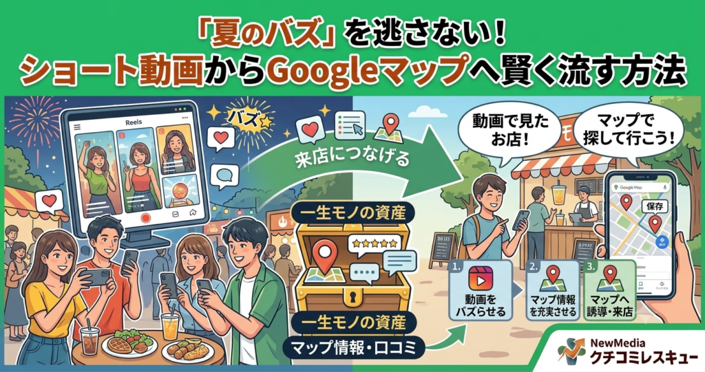 【夏のバズを無駄にしない】ショート動画の勢いをそのままお店の『一生モノの資産』に変える、Googleマップへの賢い流し方